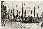 James Abbott McNeill Whistler - Billingsgate (Prints and Multiples) h: 6 x w: 8.9 in / h: 15.2 x w: 22.6 cm