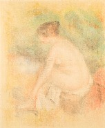 Pierre-Auguste Renoir - BAIGNEUSE S'ESSUYANT (Bather Drying Herself) (Works on Paper (Drawings, Watercolors etc.))
