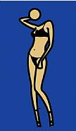 Julian Opie - Woman Posing in Underwear. 2 h: 239 x w: 179 x d: 39 cm / h: 94.1 x w: 70.5 x d: 15.4 in