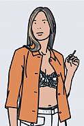 Julian Opie - Ruth Smoking.1 (Installations) h: 110.5 x w: 66 x d: 10.5 cm / h: 43.5 x w: 26 x d: 4.1 in