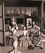 Mark Kostabi - La Fiera della Vanita (Paintings) h: 50.8 x w: 43 in / h: 129 x w: 109.2 cm