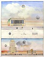 Saul Steinberg - Federal Projects (Works on Paper (Drawings, Watercolors etc.)) h: 29 x w: 22 in / h: 73.7 x w: 55.9 cm
