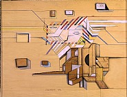 Saul Steinberg - Airmail Table (Paintings) h: 20 x w: 26 in / h: 50.8 x w: 66 cm