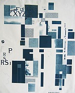 Kurt Schwitters - Lithograph in Blue with 2 Collage Elements (Mixed Media) h: 55.5 x w: 44.5 cm / h: 21.9 x w: 17.5 in