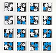 Andy Warhol, 'Flowers,' 1965, White-Blue, 16 Variations