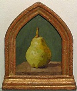 Single Pear on a Green Background—NOT FOR SALE
