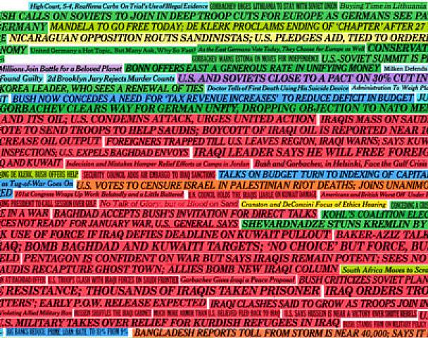  A.J. Bocchino, New York Times Headlines (1990-2005) (Detail)