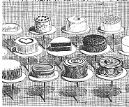 Wayne Thiebaud - Cake Window (Prints and Multiples) h: 15 x w: 11 in / h: 38.1 x w: 27.9 cm