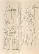 Christian Schad - Knutschloge (Séparées) (Works on Paper (Drawings, Watercolors etc.)) h: 27 x w: 19.5 cm / h: 10.6 x w: 7.7 in