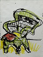 Hans Hofmann - Untitled (Wicker Chair) (Works on Paper (Drawings, Watercolors etc.)) h: 11 x w: 8.5 in / h: 27.9 x w: 21.6 cm