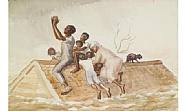 John Steuart Curry - Mississippi Noah (Works on Paper (Drawings, Watercolors etc.)) h: 14.5 x w: 21.5 in / h: 36.8 x w: 54.6 cm