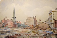 Reginald Marsh - City Construction (Works on Paper (Drawings, Watercolors etc.)) h: 11.8 x w: 17.5 in / h: 30 x w: 44.4 cm