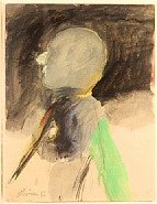 Nathan Oliveira - Head (Works on Paper (Drawings, Watercolors etc.)) h: 12 x w: 9 in / h: 30.5 x w: 22.9 cm