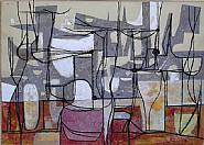George Morrison - Structures Against the Sky (Works on Paper (Drawings, Watercolors etc.)) h: 18 x w: 24 in / h: 45.7 x w: 61 cm