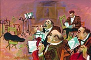 William Gropper - Four Musicians (Paintings) h: 33 x w: 48 in / h: 83.8 x w: 121.9 cm
