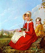 William Sidney Mount - The Blackberry Girls (Paintings) h: 16 x w: 14 in / h: 40.6 x w: 35.6 cm