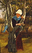 John George Brown - Among the Trees (Paintings) h: 23.5 x w: 15 in / h: 59.7 x w: 38.1 cm