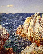 Childe Hassam - Rocks, Isle of Shoals (Paintings) h: 22 x w: 18 in / h: 55.9 x w: 45.7 cm