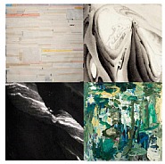 Upper left to right:<br />Liang Quan, <i>Tea Stain # 5</i><br />Hai Tao, <i>Nimble Peaks</i><br />Jia You Fu, <i>Song Without a Sound</i><br />Zhu Jin Shi , <i>Abstract #4</i>