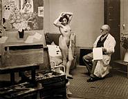 Brassaï - Matisse with his model (Photographs) h: 9.5 x w: 12.2 in / h: 24.1 x w: 31 cm