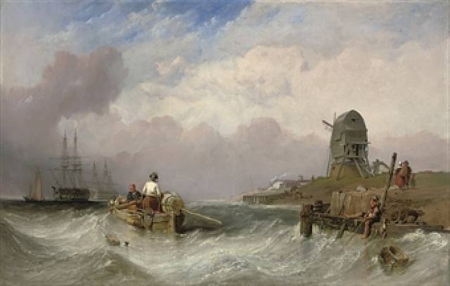 Artnet Clarkson Stanfield, "Squadron of Warships at the mouth of the Scheldt"