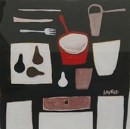 Red Pot and Pears