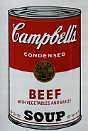 Andy Warhol - Campbell's Soup (Beef with vegetables and barley) (Prints and Multiples) h: 35 x w: 23 in / h: 88.9 x w: 58.4 cm