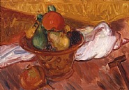 Fruit in a Brown Bowl
