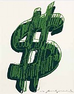 Andy Warhol - $ (1) (Prints and Multiples) h: 50.2 x w: 39.7 cm / h: 19.8 x w: 15.6 in