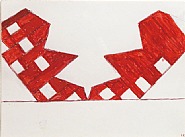 Louise Bourgeois - House Struck by a Lightning Bolt (Works on Paper (Drawings, Watercolors etc.)) h: 9 x w: 12 in / h: 22.9 x w: 30.5 cm