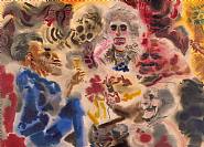 George Grosz - Ghosts (Works on Paper (Drawings, Watercolors etc.)) h: 52.5 x w: 70 cm / h: 20.7 x w: 27.6 in