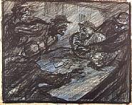 George Grosz - Brawl at gaming-table / Streit am Spieltisch (Works on Paper (Drawings, Watercolors etc.)) h: 17.5 x w: 22 cm / h: 6.9 x w: 8.7 in