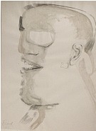 Elisabeth Frink - Goggle Head (Works on Paper (Drawings, Watercolors etc.)) h: 30 x w: 22 in / h: 76.2 x w: 55.9 cm