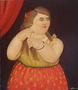 Fernando Botero - Mujer (Paintings) h: 39 x w: 34 cm / h: 15.4 x w: 13.4 in