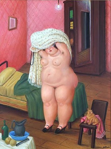 Fernando Botero Woman Undressing