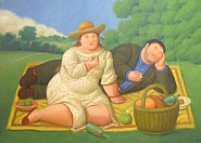 Fernando Botero - Le Pic-Nic (Paintings) h: 98 x w: 136 cm / h: 38.6 x w: 53.5 in
