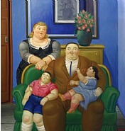 Fernando Botero - Family (Paintings) h: 100 x w: 106 cm / h: 39.4 x w: 41.7 in