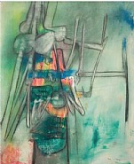 Roberto Matta - Composition (Paintings) h: 73 x w: 60 cm / h: 28.7 x w: 23.6 in