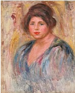 Pierre-Auguste Renoir - Portrait de Femme (Paintings) h: 51.4 x w: 41.3 cm / h: 20.2 x w: 16.3 in