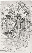 Edouard Vuillard - Place Vintimille (Works on Paper (Drawings, Watercolors etc.)) h: 17.5 x w: 10.4 cm / h: 6.9 x w: 4.1 in