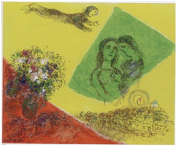  Marc Chagall, Les Amoureux au carré vert