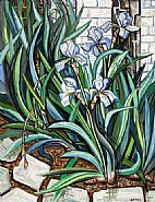 David Bates - Irises (Paintings) h: 48 x w: 36 in / h: 121.9 x w: 91.4 cm