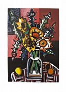 David Bates - Sunflowers and Thistles (Prints and Multiples) h: 40 x w: 30 in / h: 101.6 x w: 76.2 cm