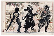 William Kentridge - 3 Figures (Paintings) h: 281 x w: 430 cm / h: 110.6 x w: 169.3 in
