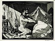 Pablo Picasso - Faune dévoilant une Femme / Faune dévoilant une dormeuse, aus 'La Suite Vollard' (Faun eine Frau enthüllend / Faun eine Schlafende enthüllend) h: 34.2 x w: 44.7 cm / h: 13.5 x w: 17.6 in