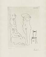 Pablo Picasso - Personnages et Nu / Chez les Filles: Le Client (Personen und Nackte / Bei den Mädchen: der Kunde) (Prints and Multiples) h: 40.1 x w: 32.1 cm / h: 15.8 x w: 12.6 in