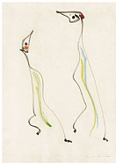 Max Ernst - Aus 'Les chiens ont soif' (Jacques Prévert) / (Die Hunde dürsten) (Works on Paper (Drawings, Watercolors etc.)) h: 43.5 x w: 31.2 cm / h: 17.1 x w: 12.3 in