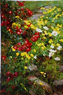 Primrose and Red Roses (Sold)