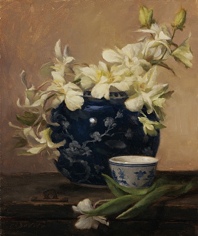  Grace Mehan De Vito, White Orchids in Blue and White