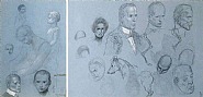 Théophile Alexandre Steinlen - Etudes (recto) Etudes Avec Chien (verso) (Works on Paper (Drawings, Watercolors etc.)) h: 19.2 x w: 12.5 in / h: 48.8 x w: 31.8 cm